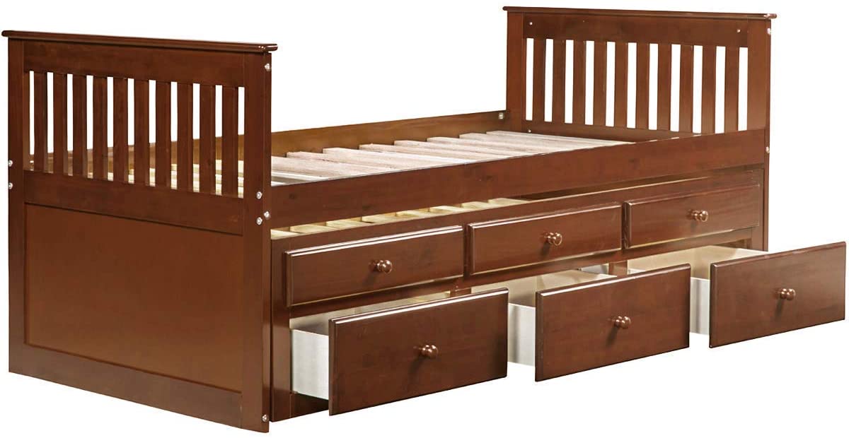 Twin Captain’s Bed Storage Daybed with Drawers