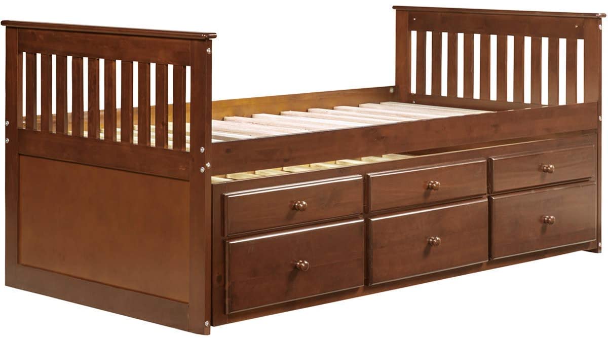 Twin Captain’s Bed Storage Daybed with Drawers