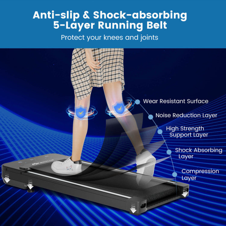 Under Desk Walking Pad Treadmill with LED Display and Remote Control