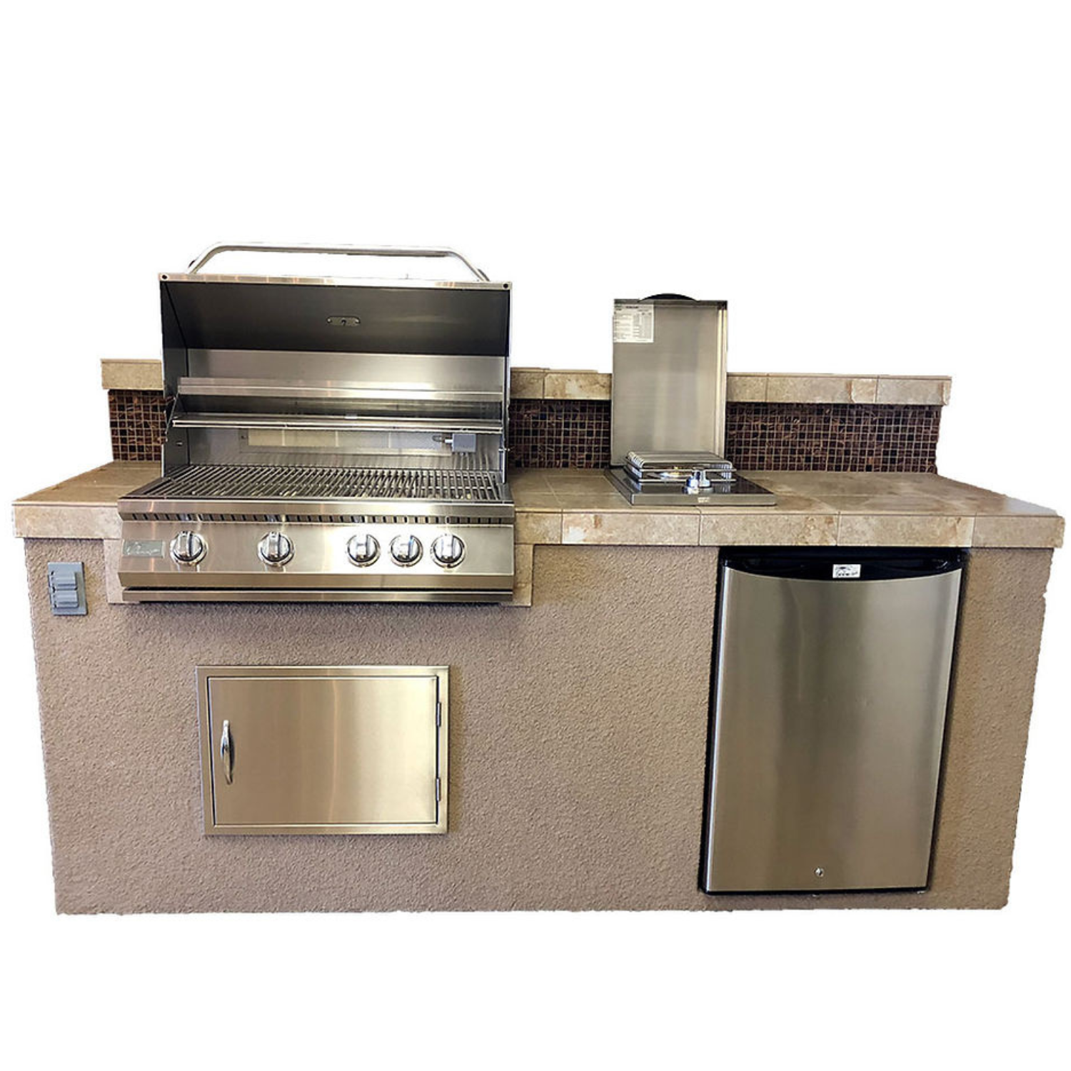 Bali 7'6" Island with Backsplash and Built In BBQ Grill - ElitePlayPro