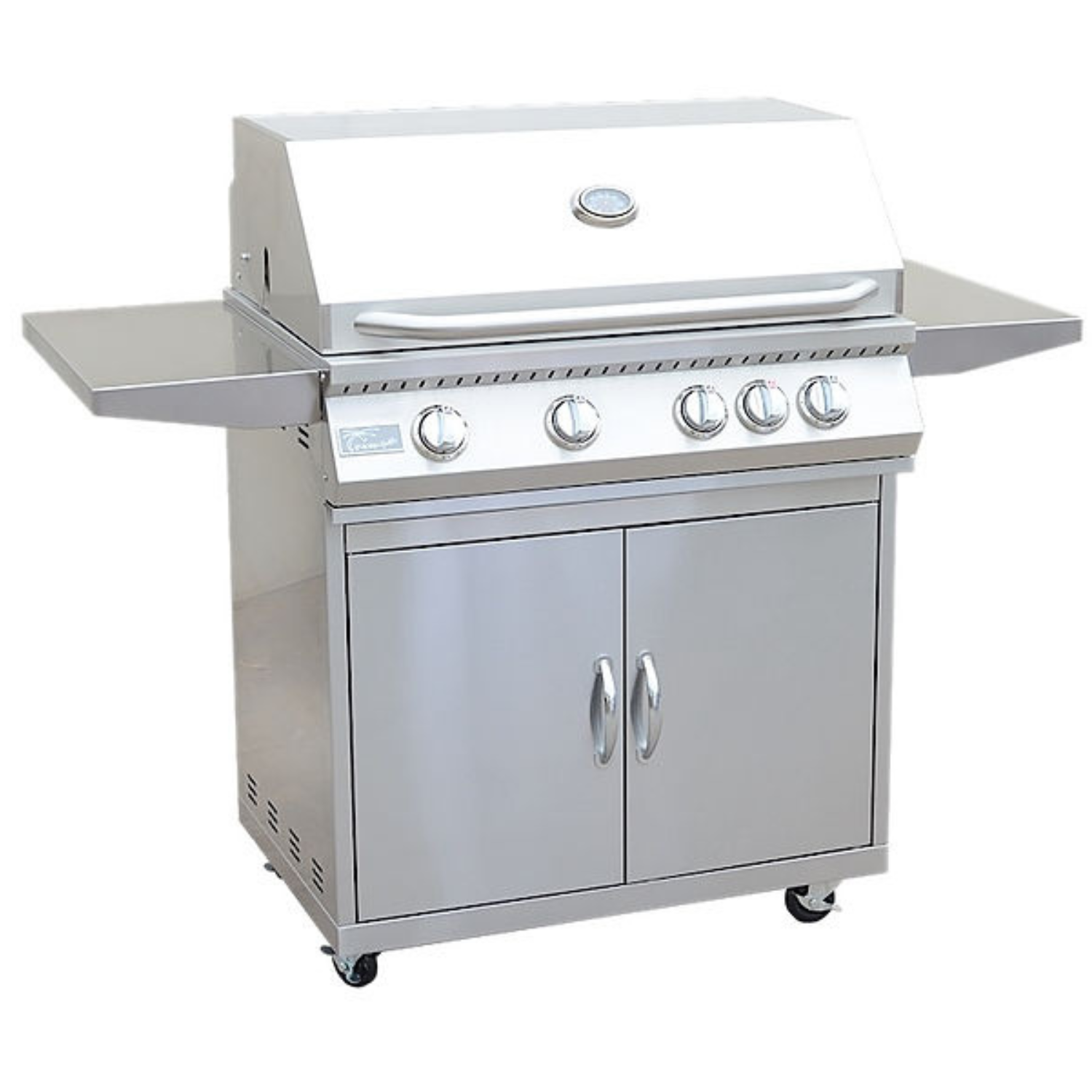 4 Burner 32 Inch Cart Model BBQ Grill With Locking Casters 304 Stainless Steel - ElitePlayPro