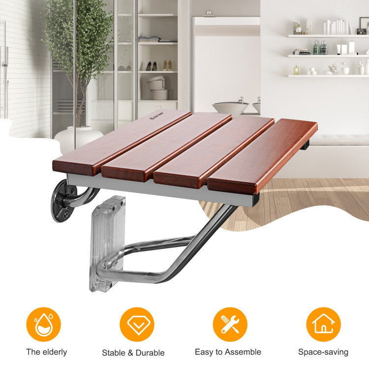 Wall-Mounted Folding Shower Seat Bench for Elderly