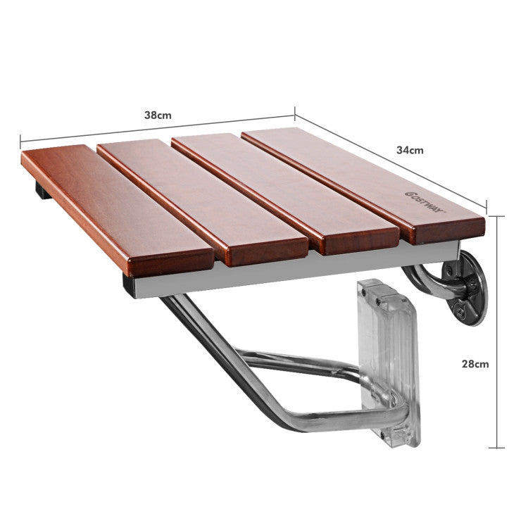 Wall-Mounted Folding Shower Seat Bench for Elderly