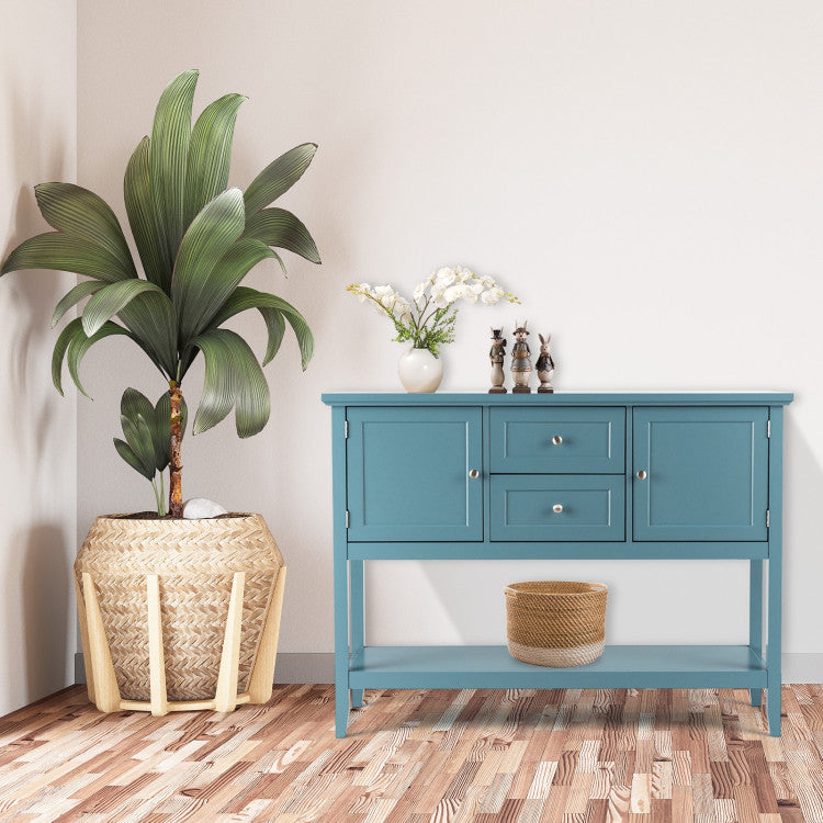 Wooden Console Table with Drawers and Storage for Entryway and Kitchen