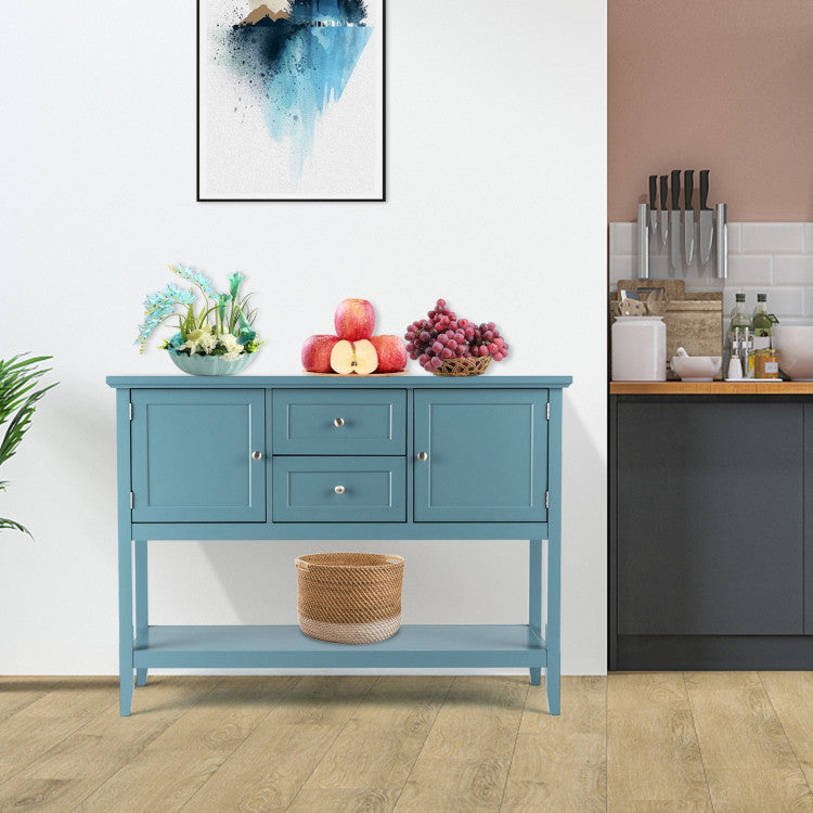 Wooden Console Table with Drawers and Storage for Entryway and Kitchen