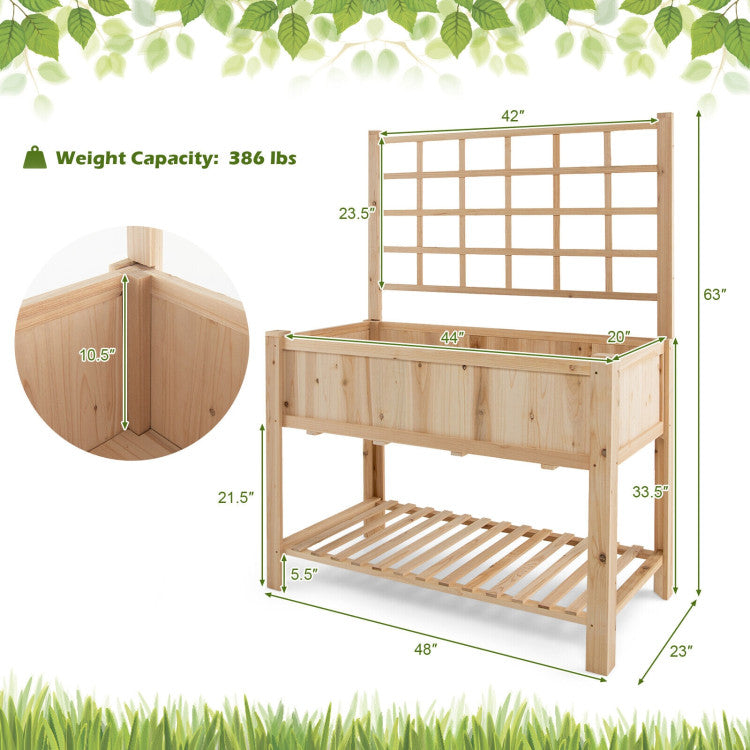 Wooden Raised Garden Bed Planter Box for Patio & Garden