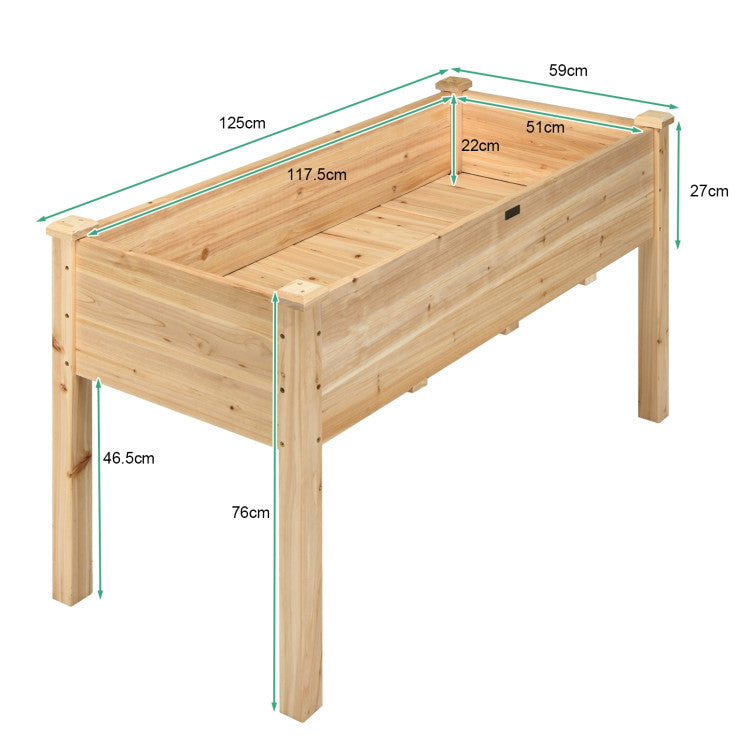 Wooden Raised Vegetable Garden Bed Elevated Grow Vegetable and Flower Planter