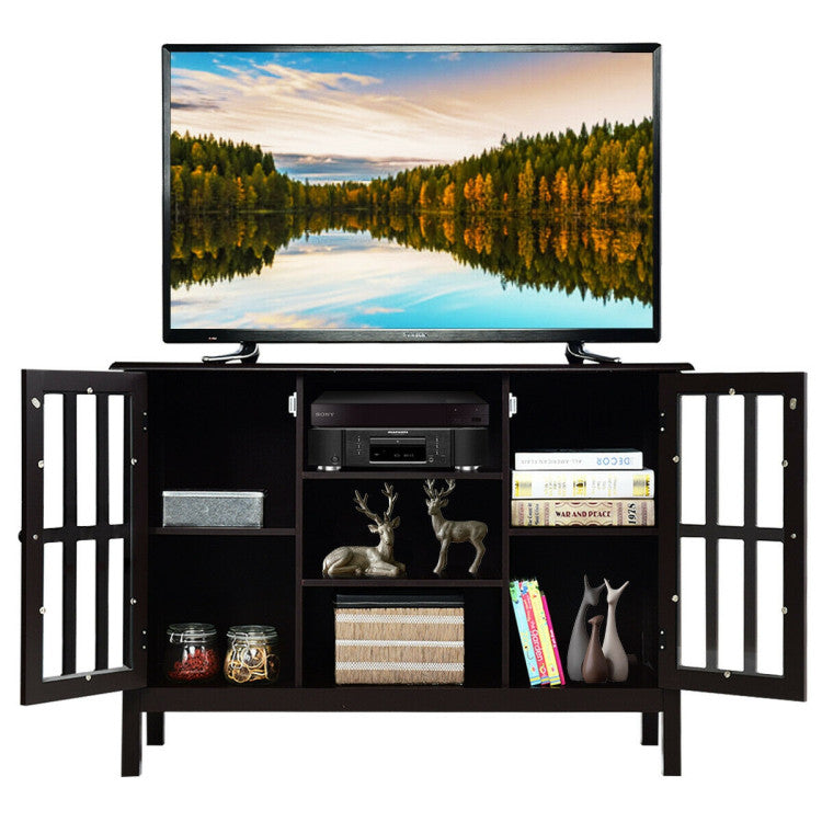 Wooden TV Stand Console Cabinet for 45 Inches TV with Spacious Storage