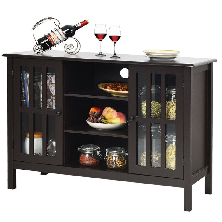 Wooden TV Stand Console Cabinet for 45 Inches TV with Spacious Storage