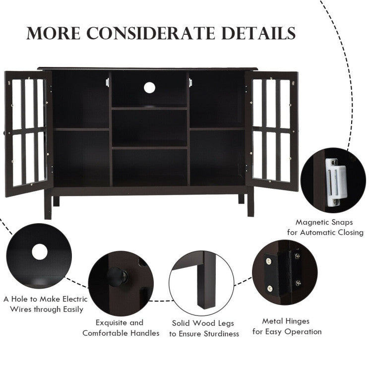 Wooden TV Stand Console Cabinet for 45 Inches TV with Spacious Storage