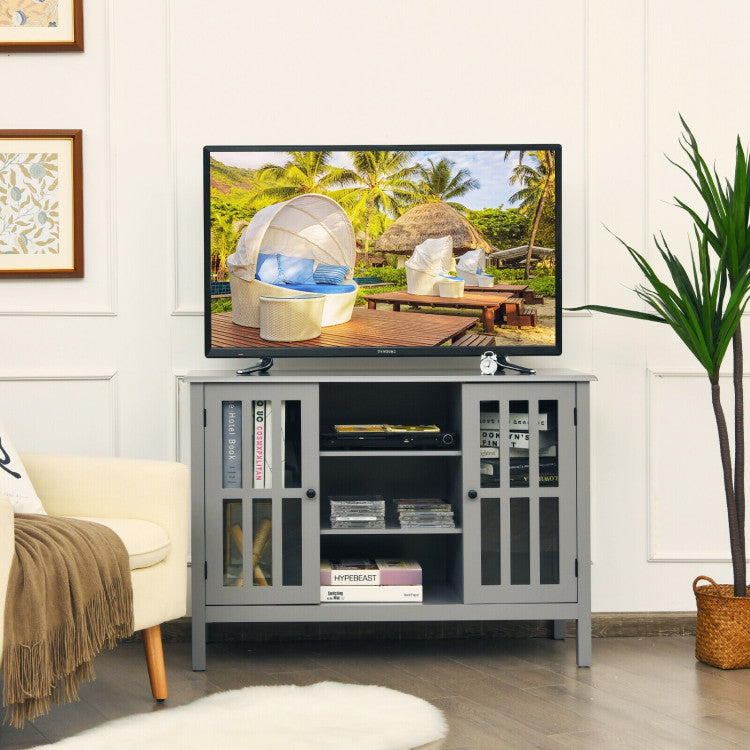 Wooden TV Stand Console Cabinet for 45 Inches TV with Spacious Storage