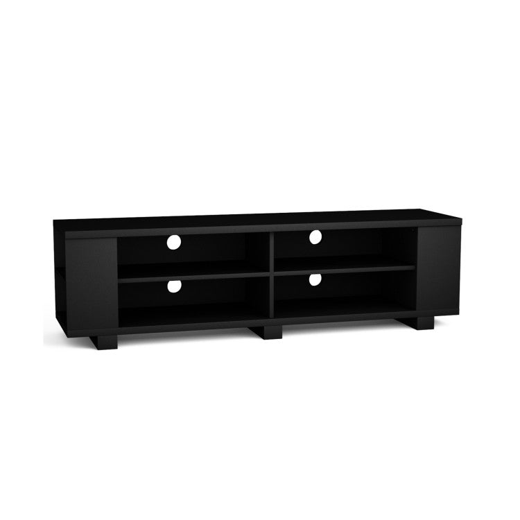 Wooden TV Stand with 8 Shelves for TVs up to 65 Inch Flat Screen