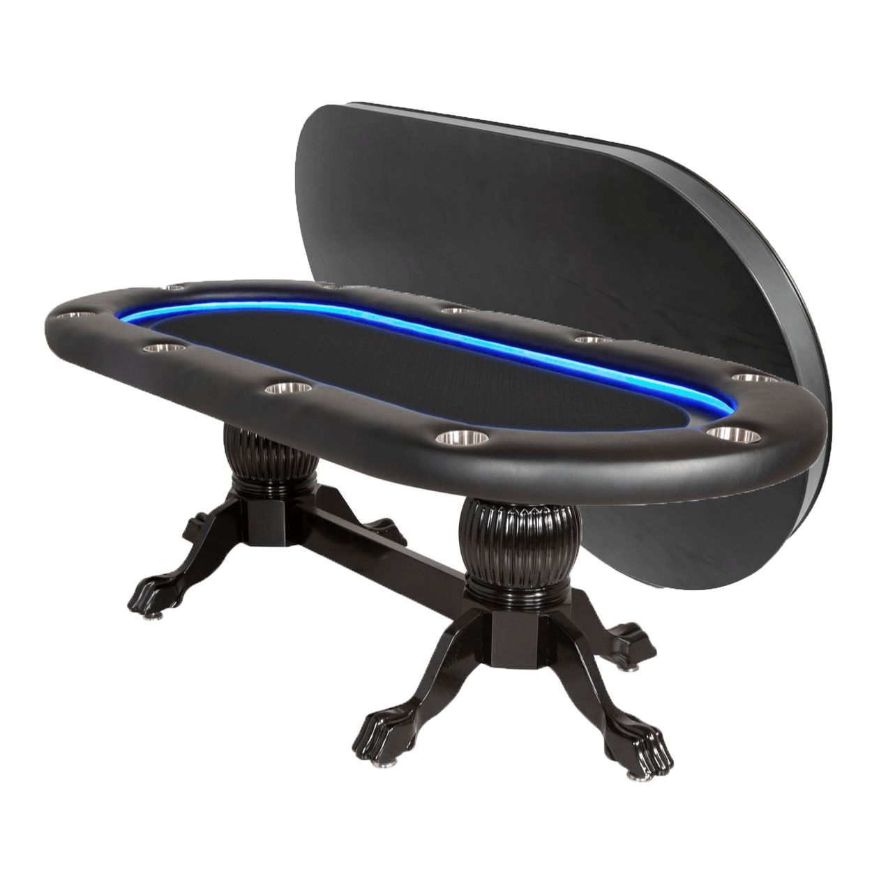 BBO Poker Tables Elite Alpha LED Black Oval Poker Table