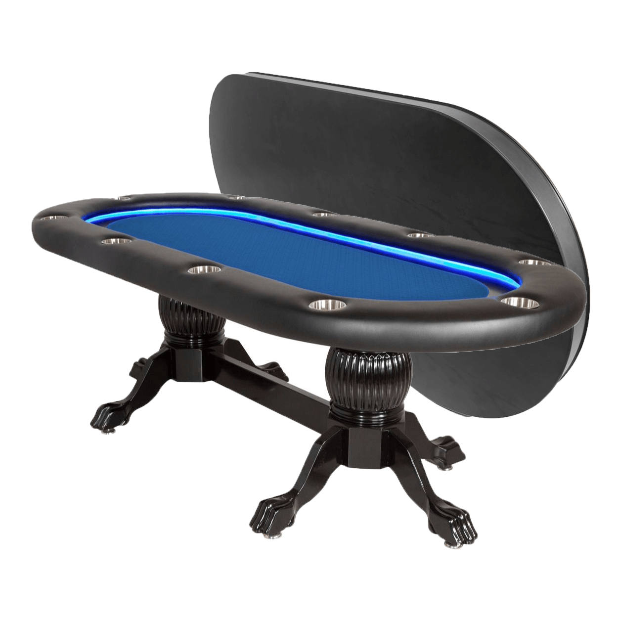 BBO Poker Tables Elite Alpha LED Black Oval Poker Table