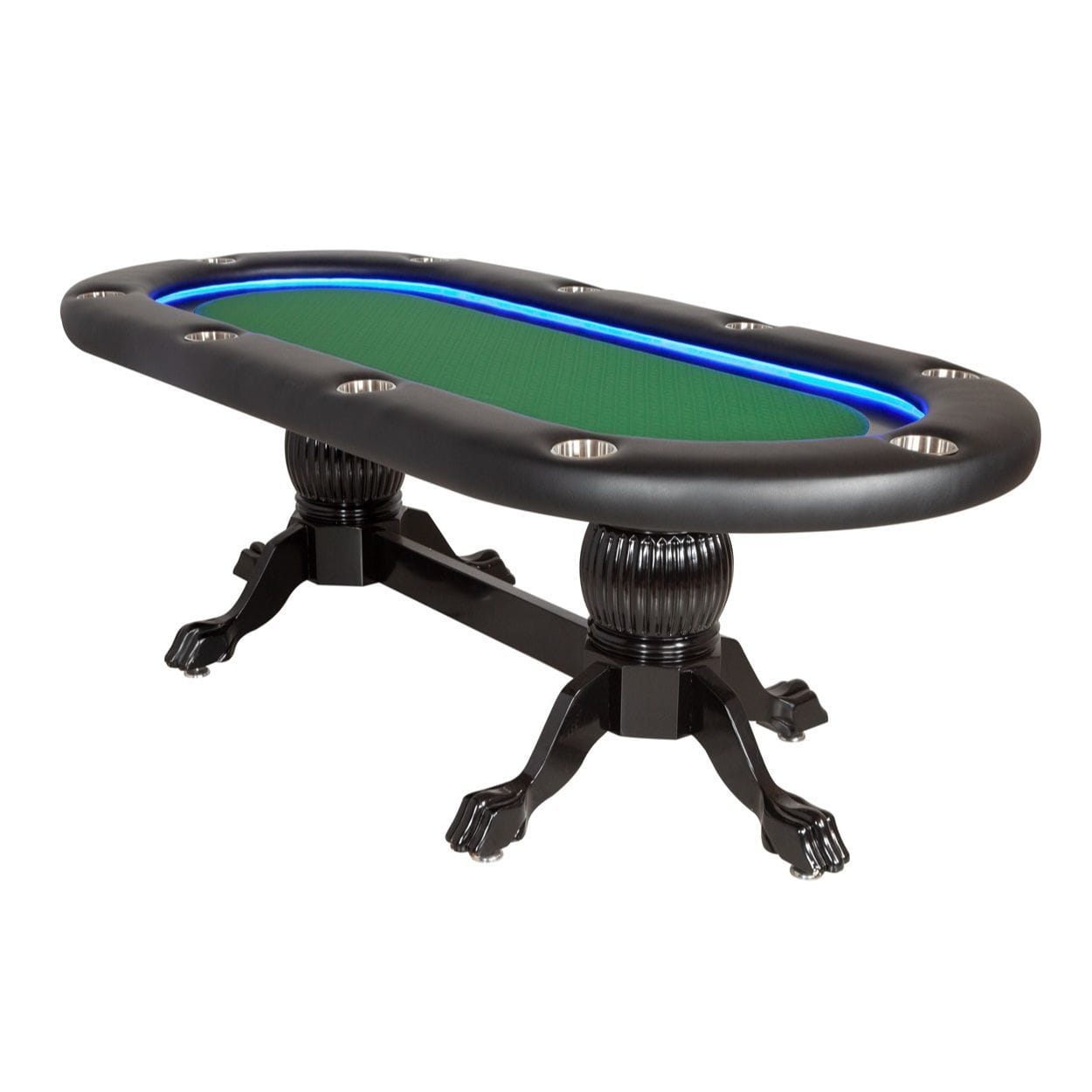 BBO Poker Tables Elite Alpha LED Black Oval Poker Table