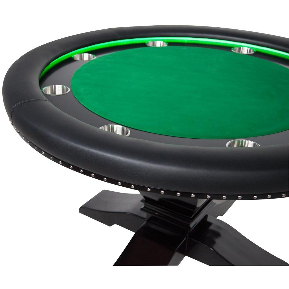 BBO Poker Tables Ginza LED Black Round Poker Table 8 Person