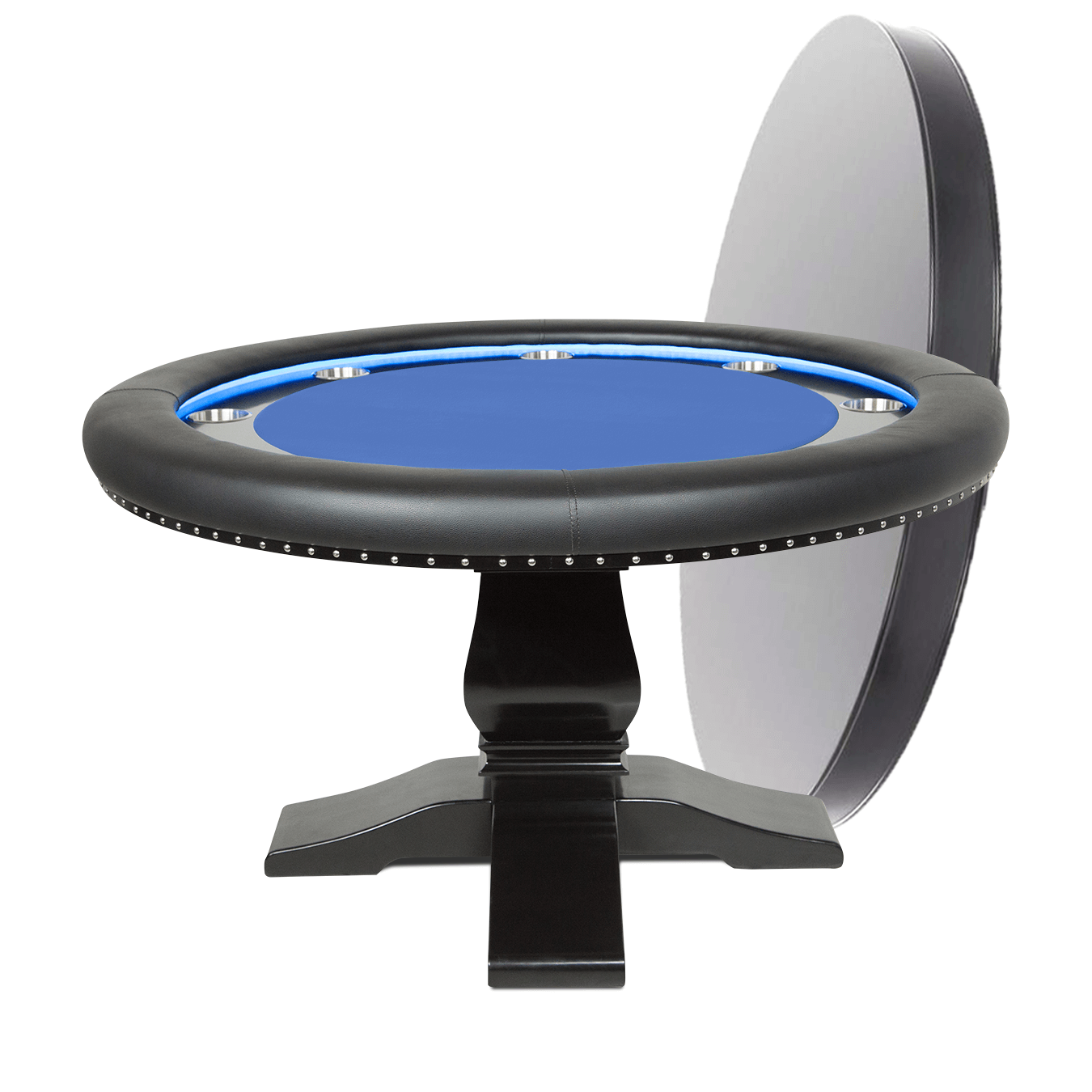 BBO Poker Tables Ginza LED Black Round Poker Table 8 Person
