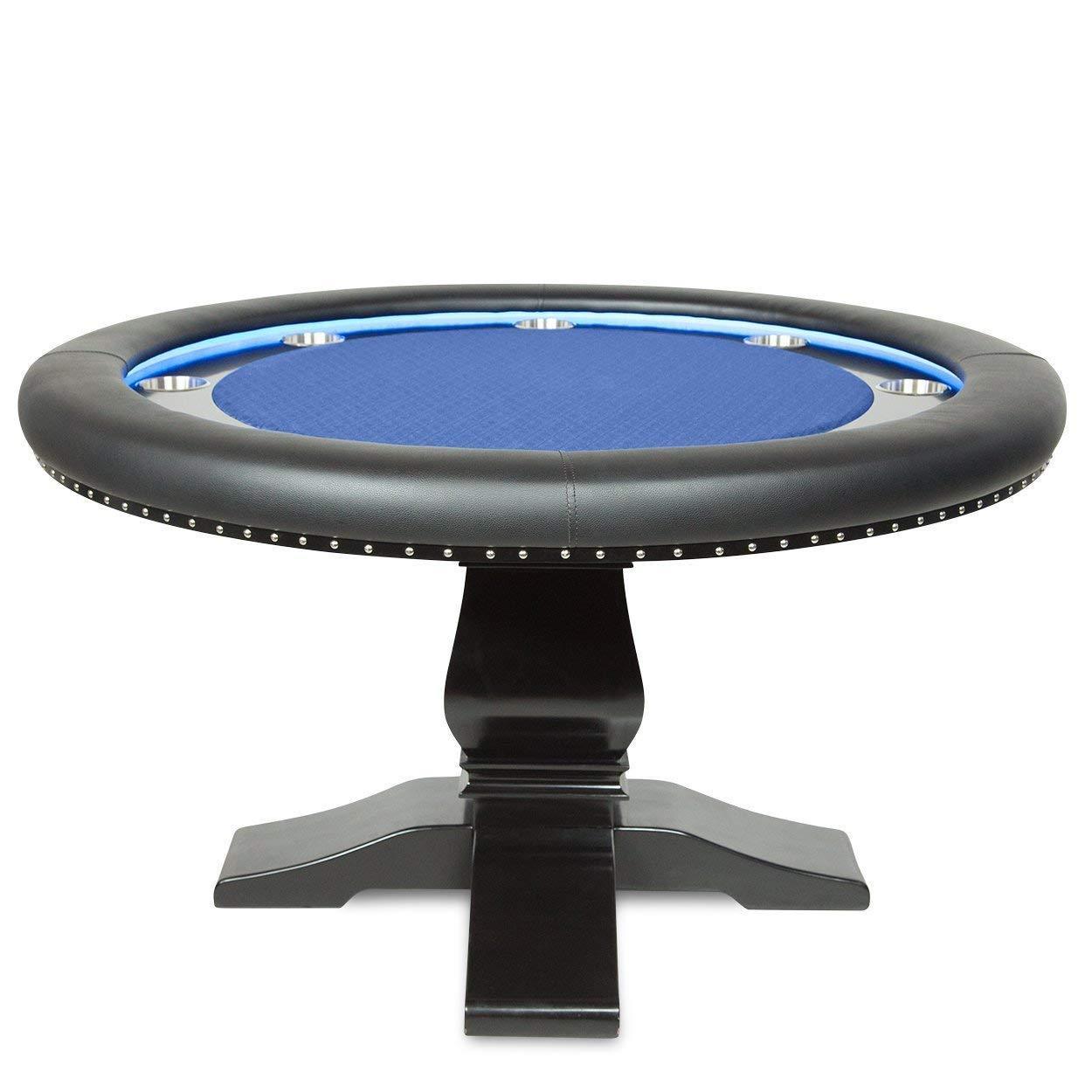 BBO Poker Tables Ginza LED Black Round Poker Table 8 Person