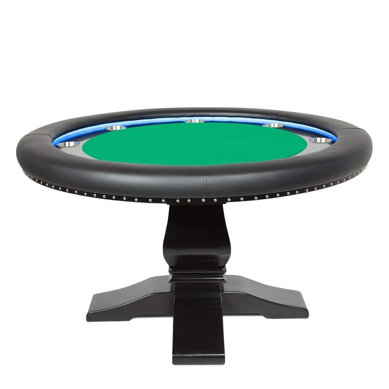 BBO Poker Tables Ginza LED Black Round Poker Table 8 Person