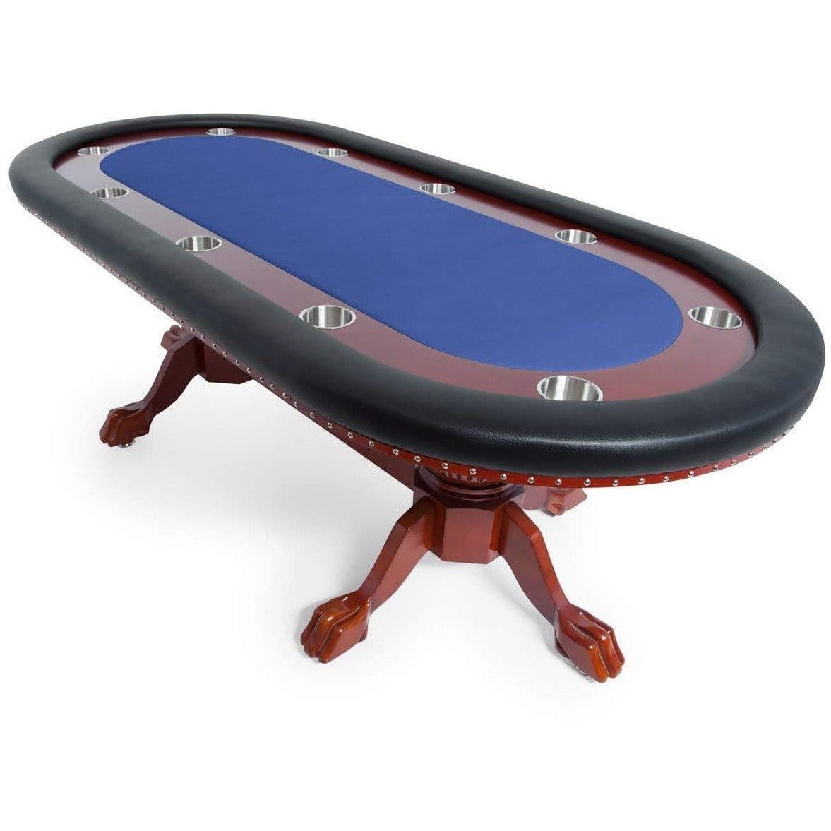 BBO Poker Tables Rockwell Mahogany Oval Poker Table