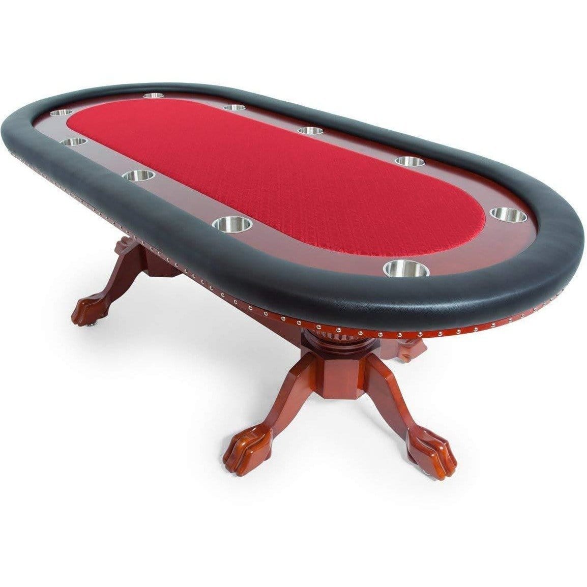 BBO Poker Tables Rockwell Mahogany Oval Poker Table