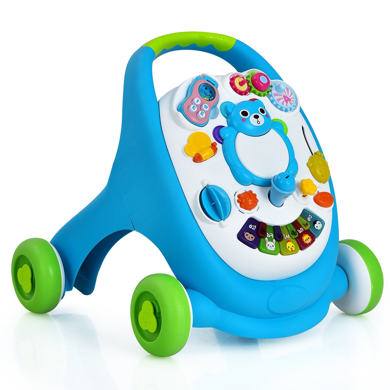 Sit-to-Stand Toddler Learning Walker with Kid Toys, Lights and Sounds