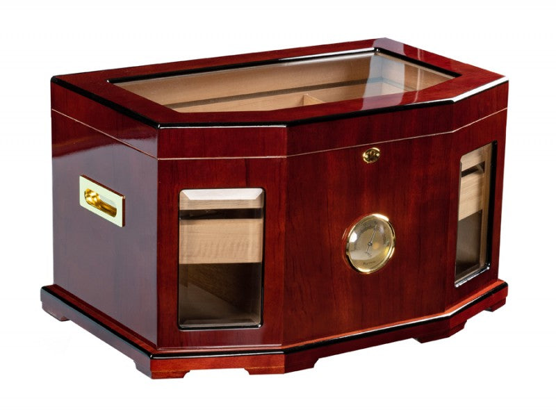 Prestige Import- 20" Glass Top Humidor 300 Cigar Count | Chancellor Large Gloss
