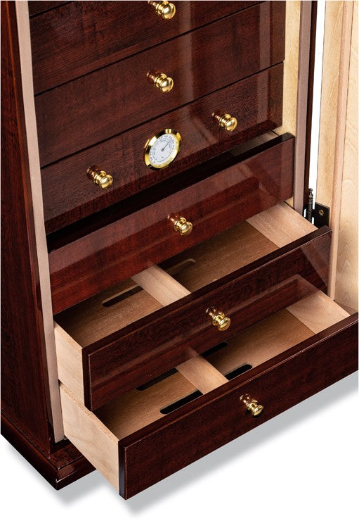 Prestige Import 13" Seven Drawer Glass Door Cigar Humidor (Charleston)