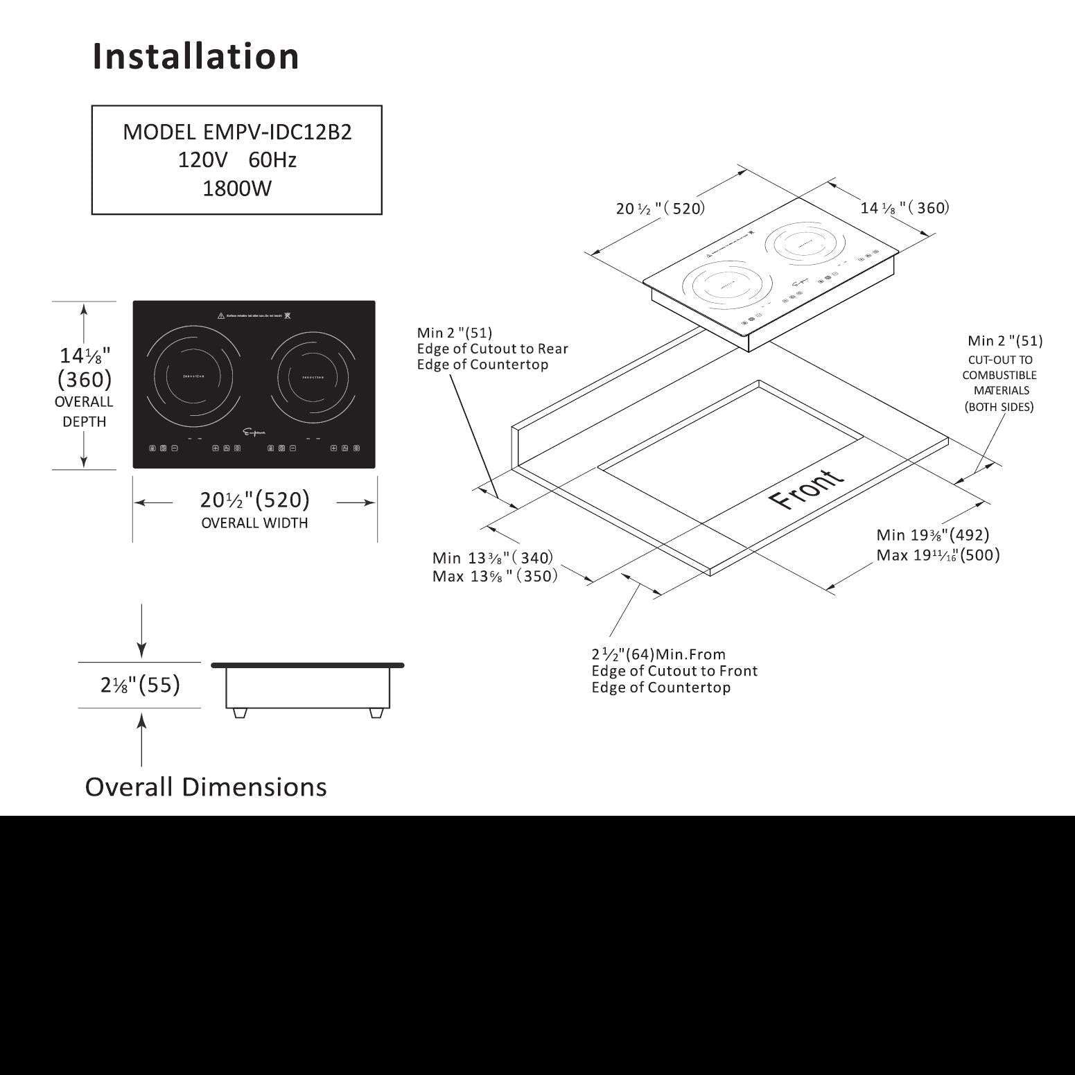 Empava 12 in. 2 Burner Induction Cooktop (IDC12B2)