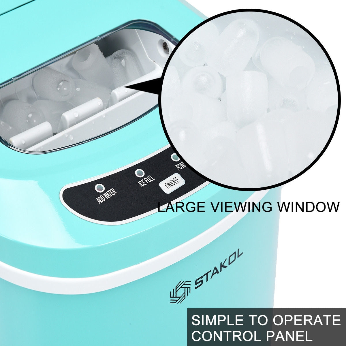 Mini Portable Electric Ice Maker Machine with Ice Scoop for Countertops and Bars