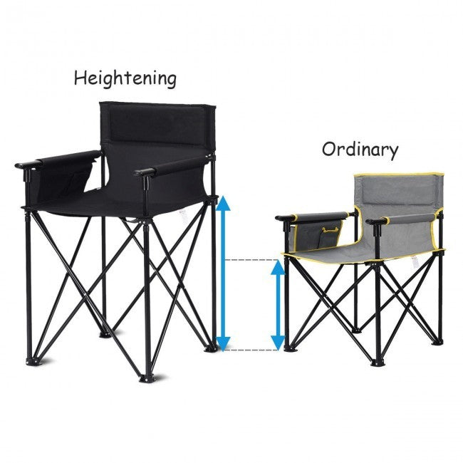 38 Inch Oversized High Portable and Folding Camping Fishing Chair