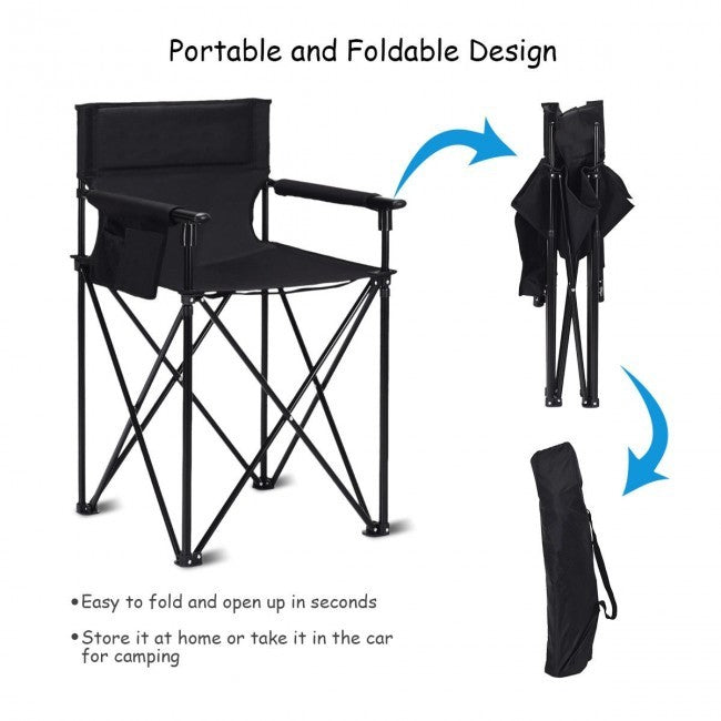 38 Inch Oversized High Portable and Folding Camping Fishing Chair