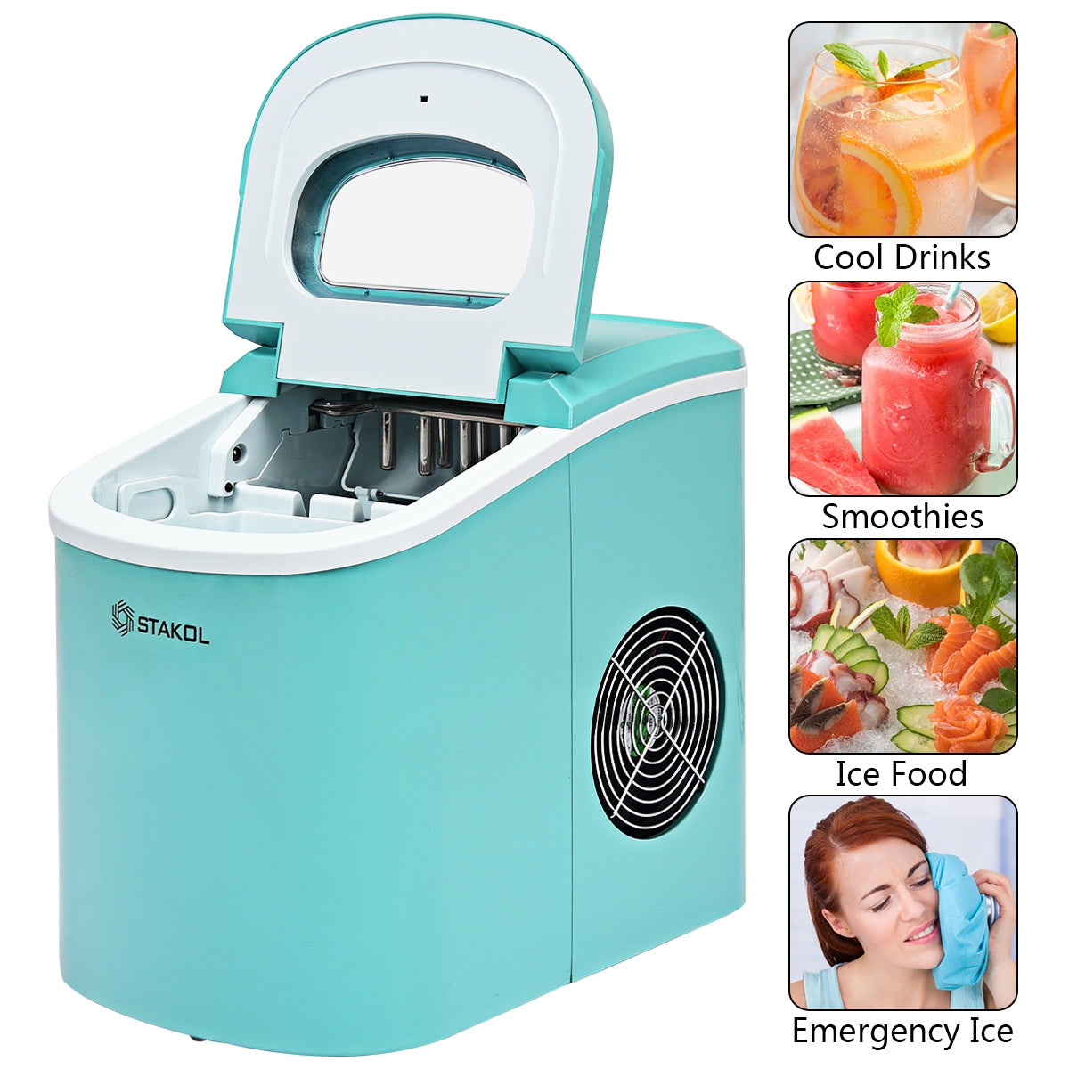 Mini Portable Electric Ice Maker Machine with Ice Scoop for Countertops and Bars