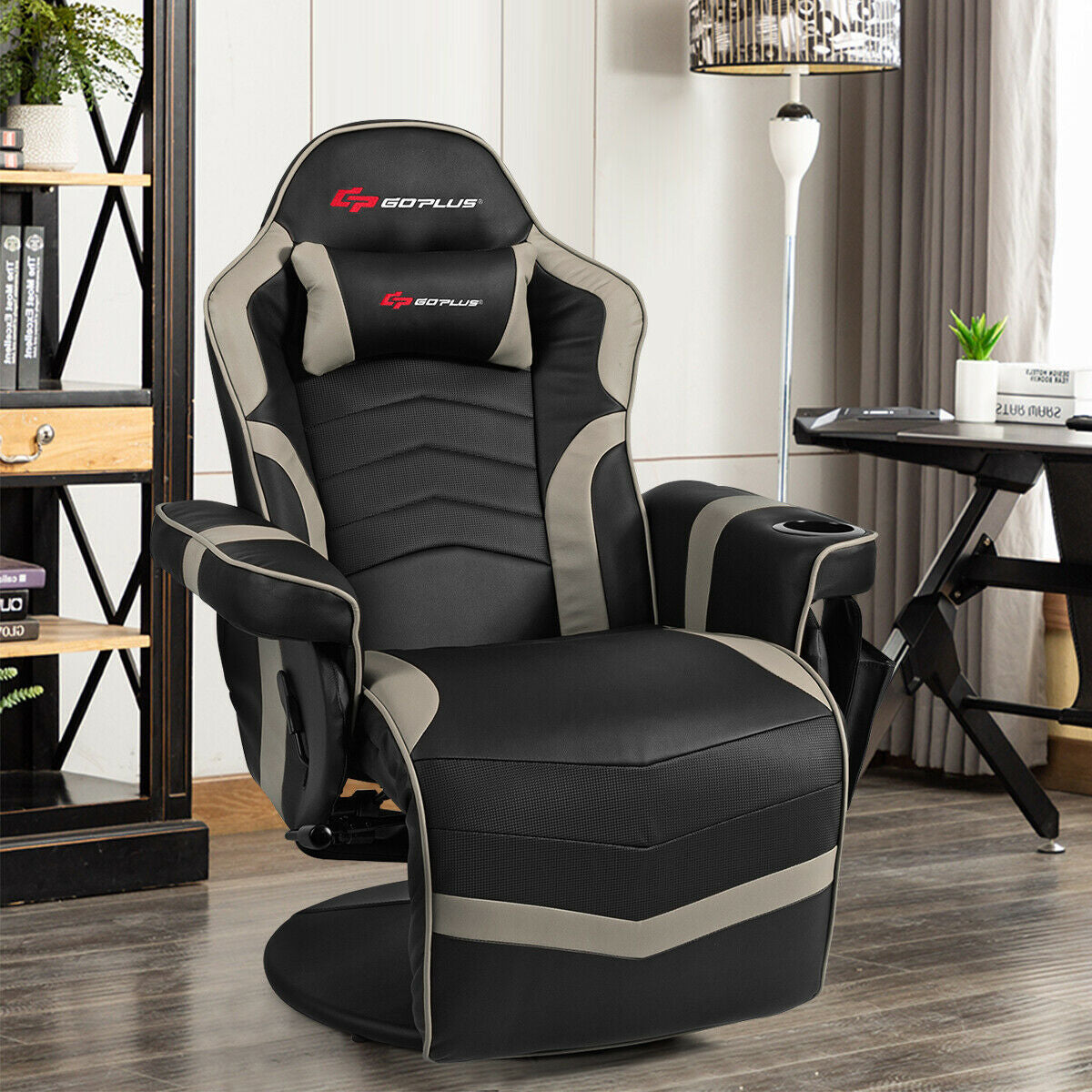 Ergonomic Massage Gaming Chair Gaming Recliner with Pillow and Adjustable Backrest