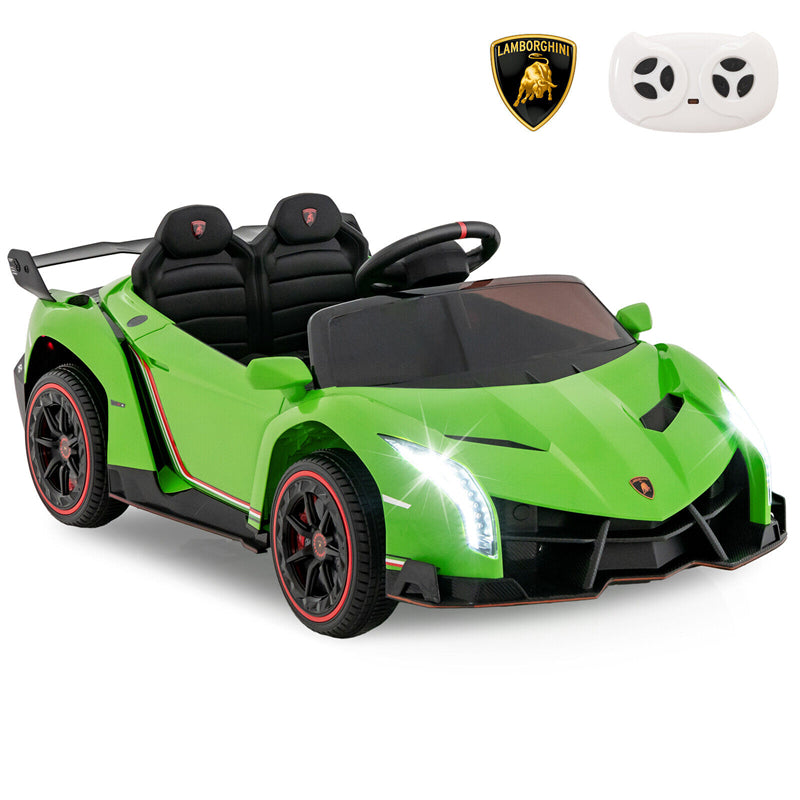 Kids Ride on Car 12V Licensed Lamborghini Battery Powered 4WD Sports Car Electric Vehicle with Remote Control & LED Lights