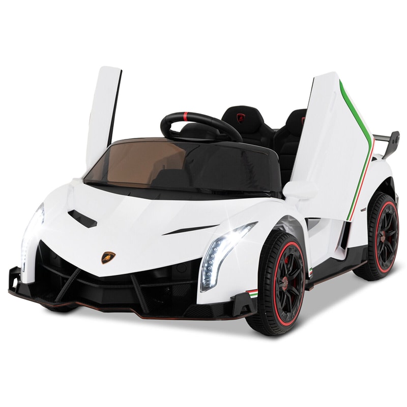 Kids Ride on Car 12V Licensed Lamborghini Battery Powered 4WD Sports Car Electric Vehicle with Remote Control & LED Lights