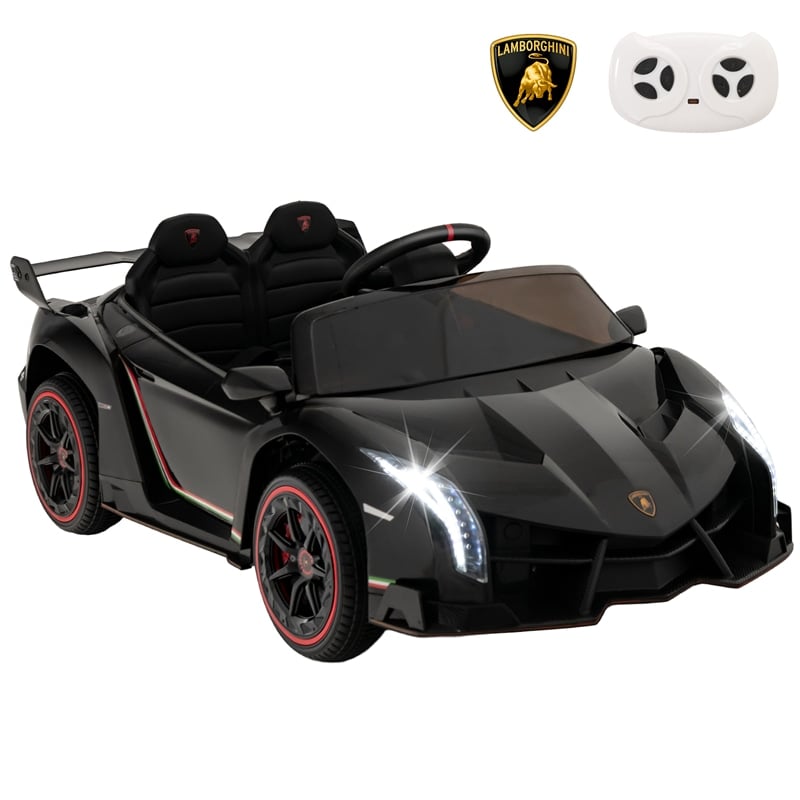 Kids Ride on Car 12V Licensed Lamborghini Battery Powered 4WD Sports Car Electric Vehicle with Remote Control & LED Lights