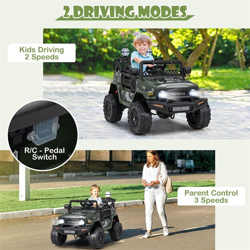 Kids Ride on Car 12V Licensed Toyota FJ Battery Powered Ride on Truck with Remote Control & LED Lights