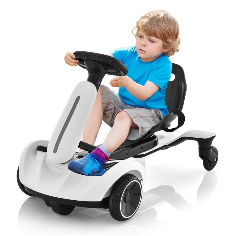 Kids Ride On Drift Car 6V Battery Powered Electric Vehicle with 2-Position Adjustable Seat & 360° Rotating Universal Wheels