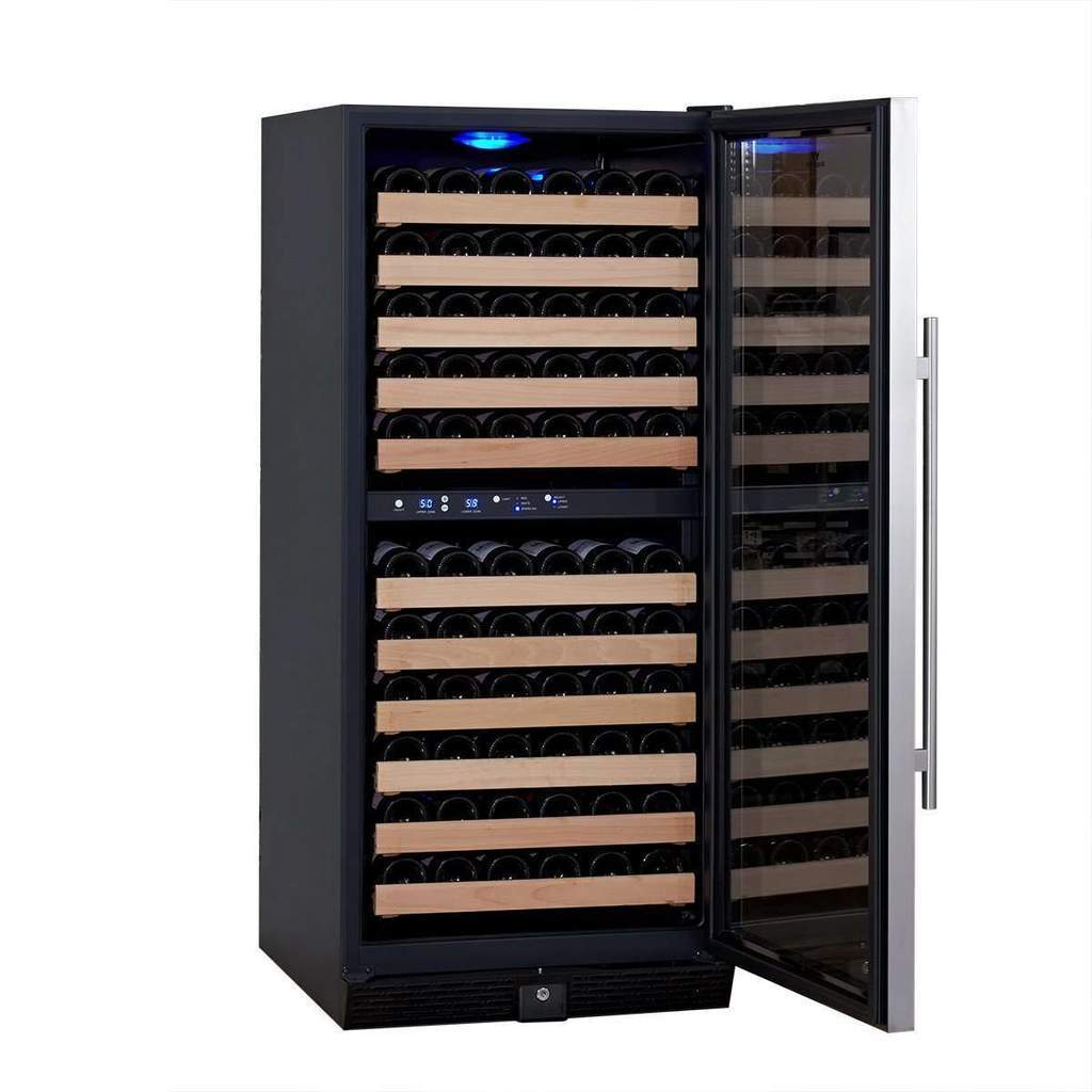 KingsBottle - 24" 100-Bottle Dual-Zone Built-in/Freestanding Glass Door Wine Cooler (KBU100DX)