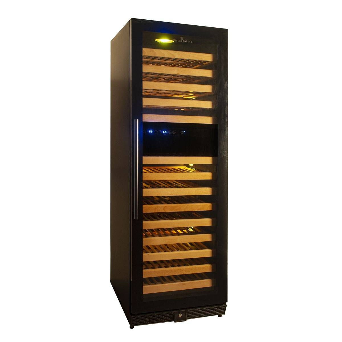 KingsBottle - 24" 164-Bottle Dual-Zone Built-in/Freestanding Glass Door Wine Cooler (KBU170DX)