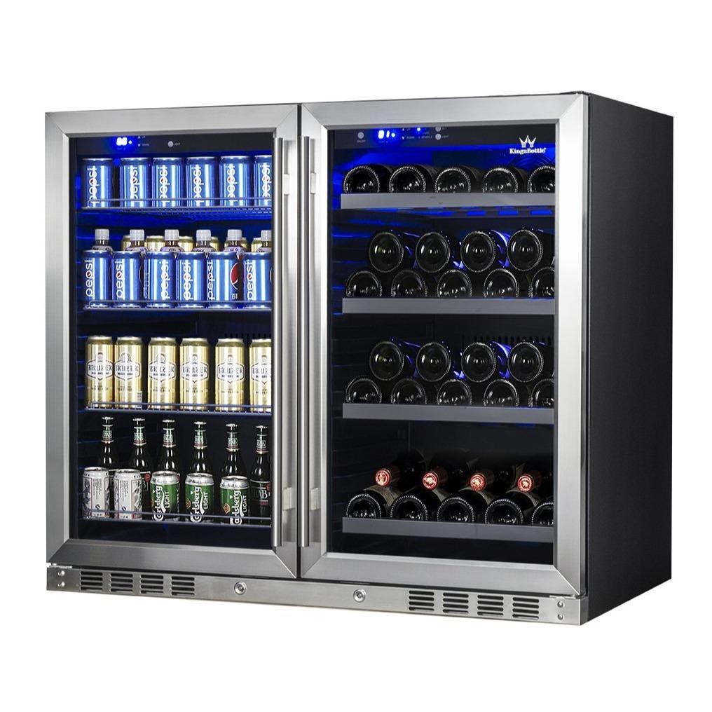 KingsBottle - 39" Dual-Zone Built-in/Freestanding Wine & Beverage Center (KBU28LRX)