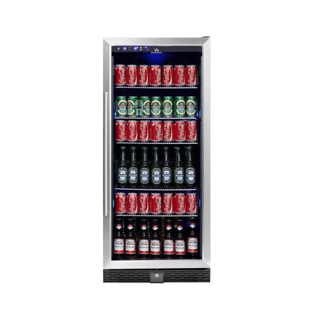 KingsBottle - 24" 484-Can Built-in/Freestanding Single-Zone Tempered Glass Door Beverage Center (KBU100BX)