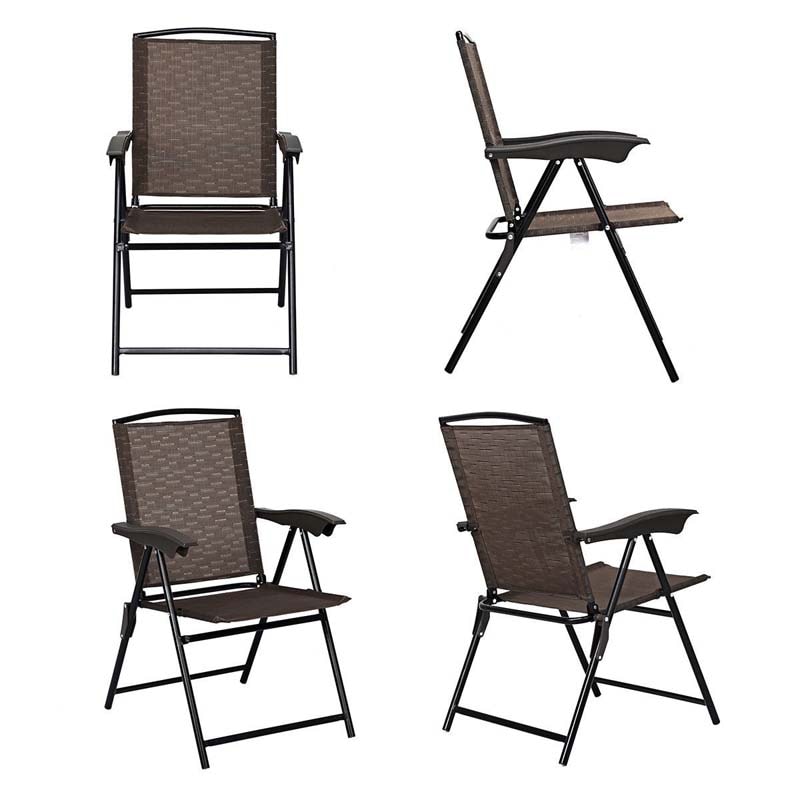 2 pcs Outdoor Folding Chairs Patio Seating Foldable Chairs