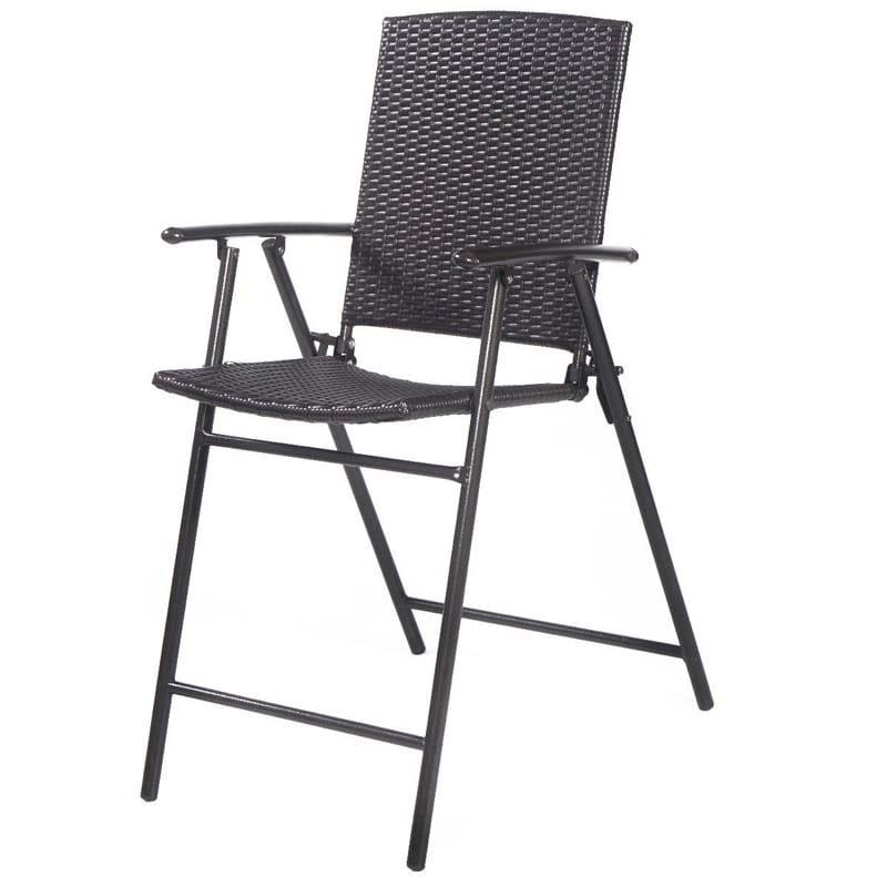 4 Pcs Patio Rattan Folding Dining Chairs