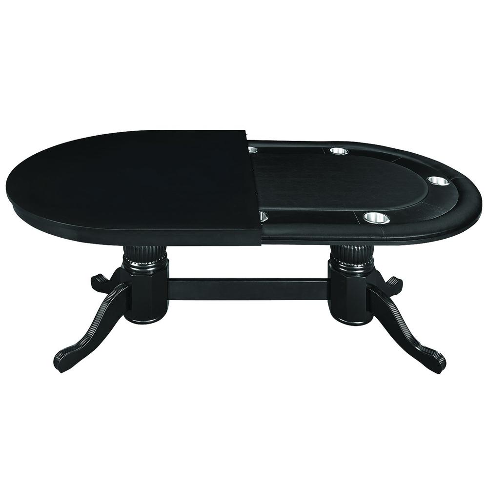 RAM Game Room 84" Texas Hold'em Game Table with Dining Top - Black - ElitePlayPro