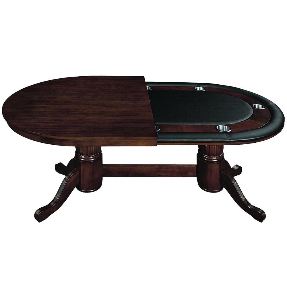RAM Game Room 84" Texas Hold'em Game Table with Dining Top - Cappuccino - ElitePlayPro