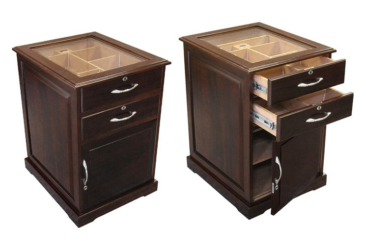 Prestige Import 20" End Table Cabinet Cigar Humidor with Glass Door - Santiago