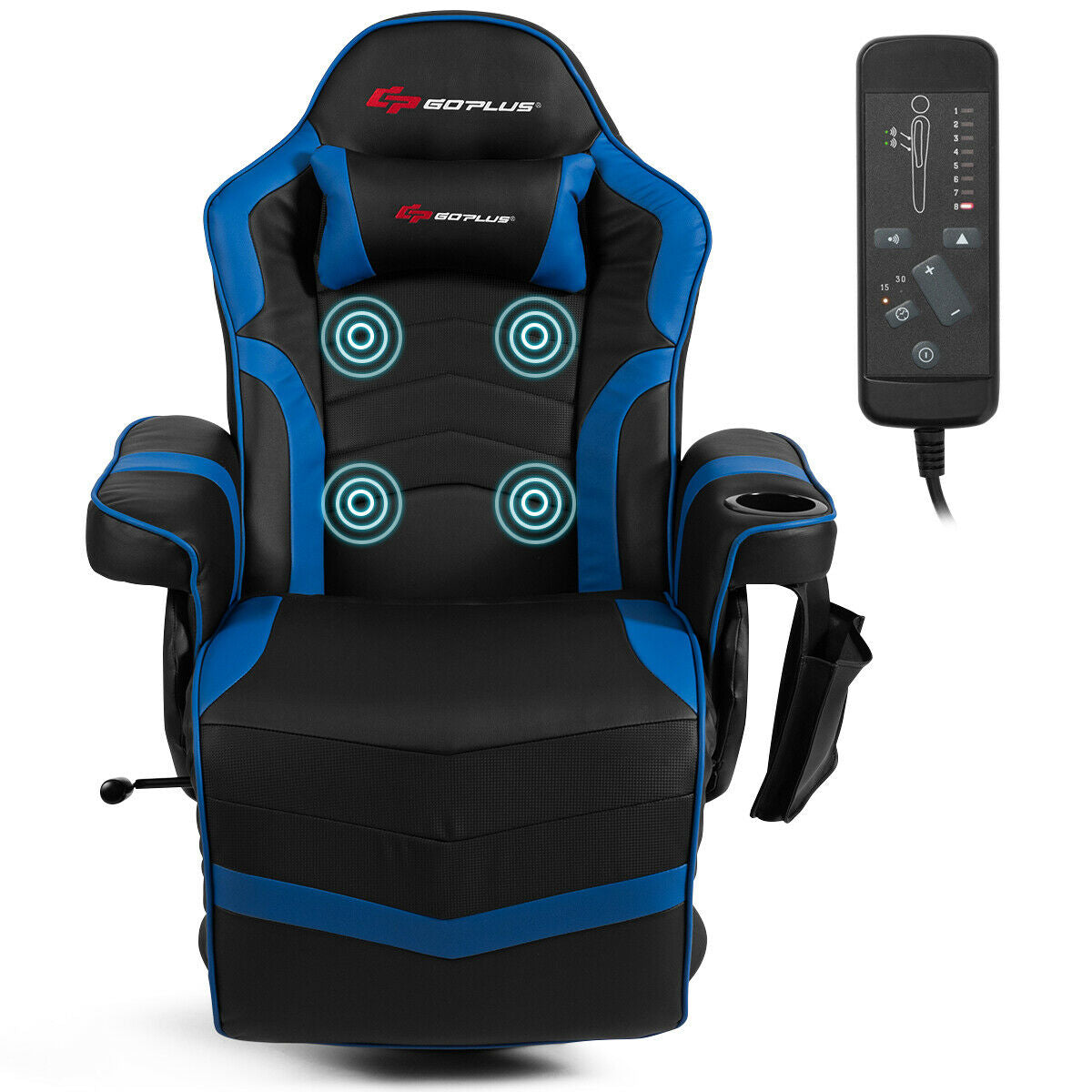 Ergonomic Massage Gaming Chair Gaming Recliner with Pillow and Adjustable Backrest