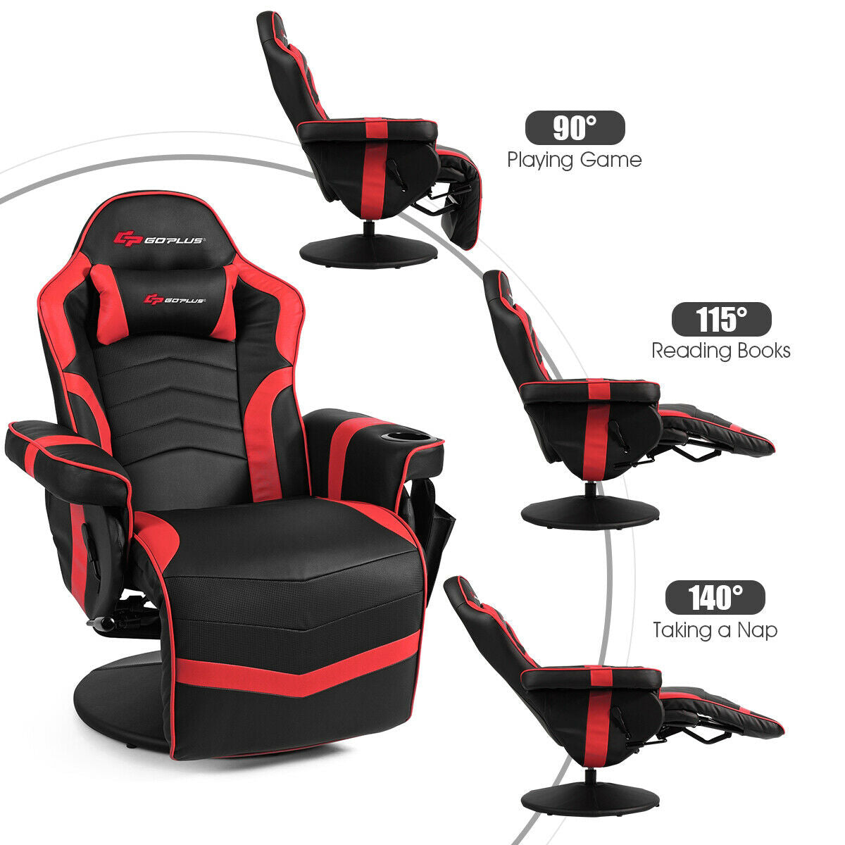 Ergonomic Massage Gaming Chair Gaming Recliner with Pillow and Adjustable Backrest